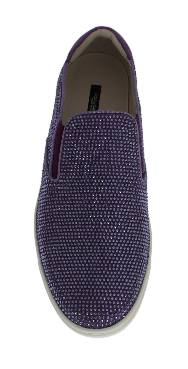 Dolce & Gabbana Elegant Purple Strass Fashion Sneakers