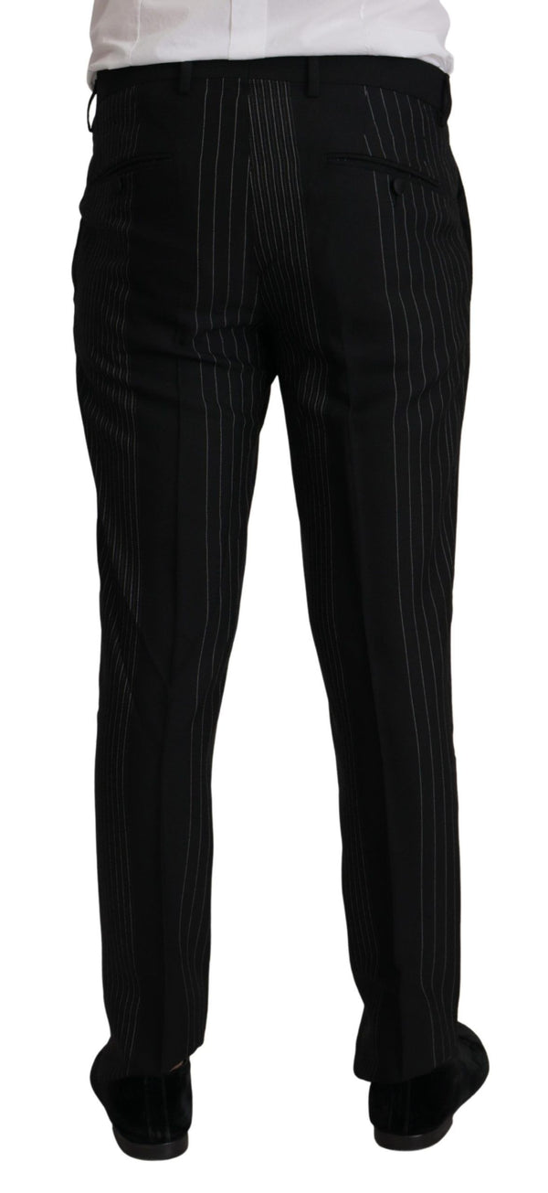 Dolce &amp; Gabbana Black Stripes Rayon Formal 2-osainen puku