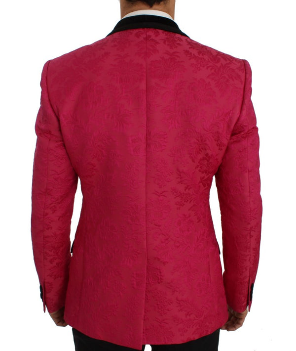 Dolce &amp; Gabbana vaaleanpunainen kukkainen Brocade Slim Blazer -takki