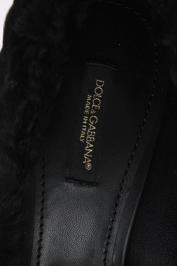 Dolce &amp; Gabbana Black Xiangao lampaan turkista nahkapumput