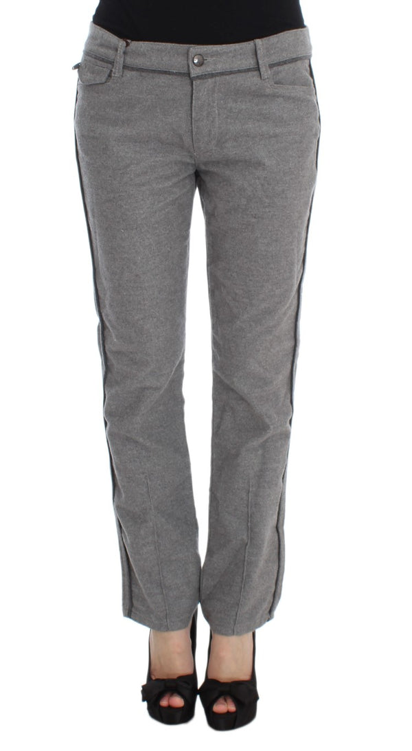 Ermanno Scervino Grey Cotton Straight Fit vapaat housut