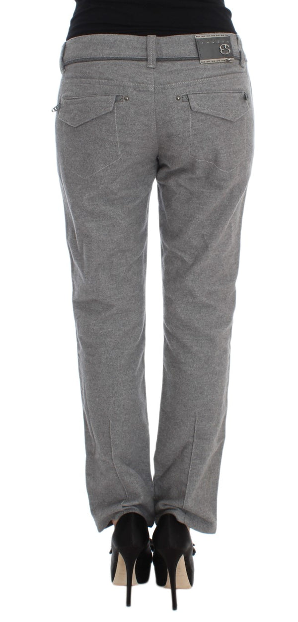 Ermanno Scervino Grey Cotton Straight Fit vapaat housut