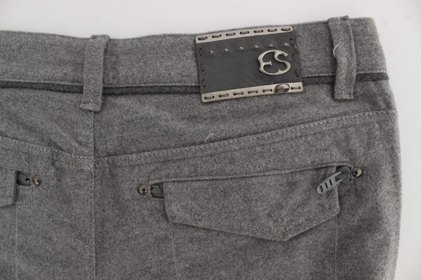 Ermanno Scervino Grey Cotton Straight Fit vapaat housut