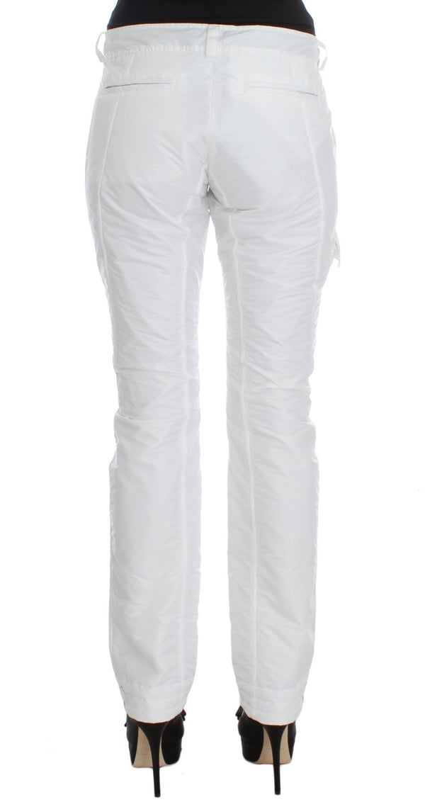 Ermanno Scervino White Nylon Pehmustettu Slim Fit Cargo Housut