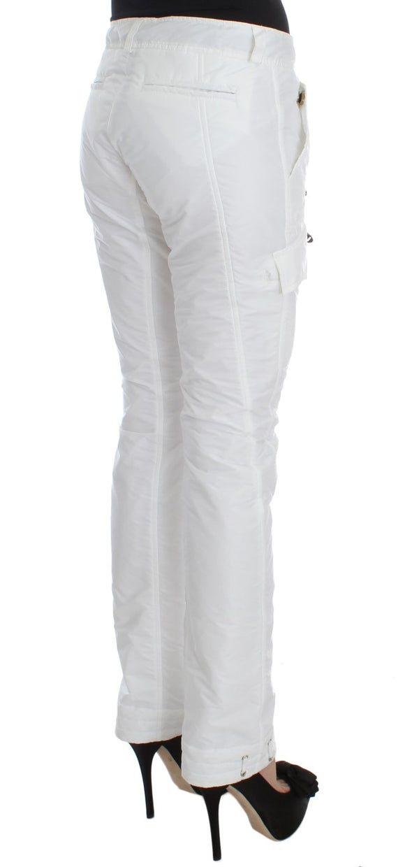 Ermanno Scervino White Nylon Pehmustettu Slim Fit Cargo Housut