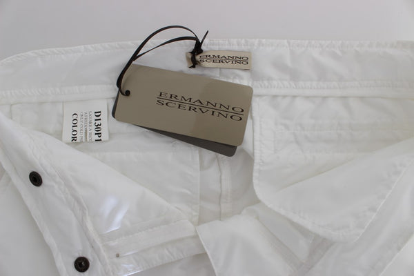 Ermanno Scervino White Nylon Pehmustettu Slim Fit Cargo Housut