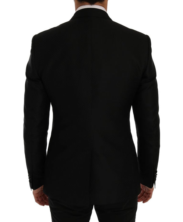 Dolce &amp; Gabbana Musta sininen MARTINI Silk Blazer -takki