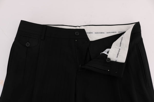 Dolce &amp; Gabbana mustat raidalliset villahousut