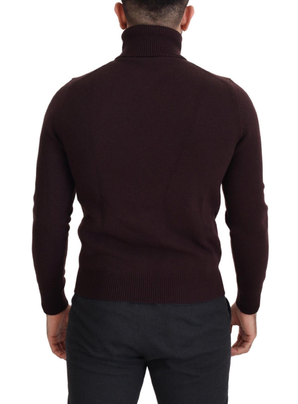 Dolce &amp; Gabbana ruskea villainen Turtle Neck -neulepusero