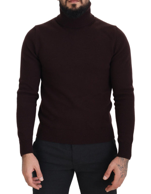 Dolce &amp; Gabbana ruskea villainen Turtle Neck -neulepusero