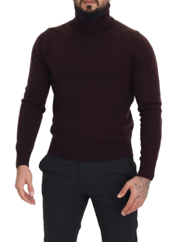 Dolce &amp; Gabbana ruskea villainen Turtle Neck -neulepusero