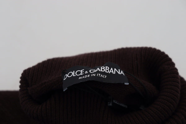 Dolce &amp; Gabbana ruskea villainen Turtle Neck -neulepusero