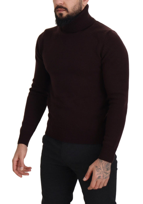 Dolce &amp; Gabbana ruskea villainen Turtle Neck -neulepusero