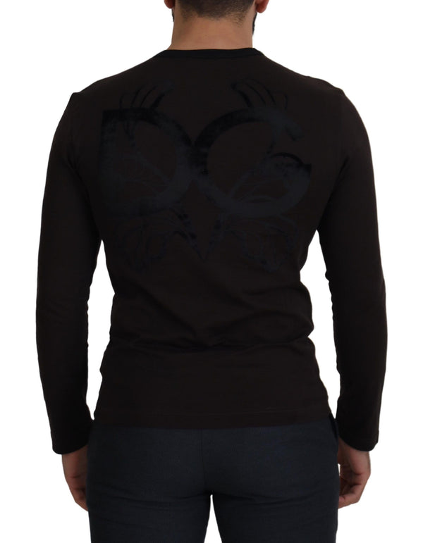 Dolce & Gabbana Elegant Brown Crewneck Cotton Sweater