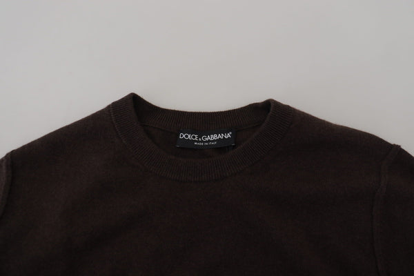 Dolce &amp; Gabbana Ruskea Cashmere Crew Neck -neulepusero