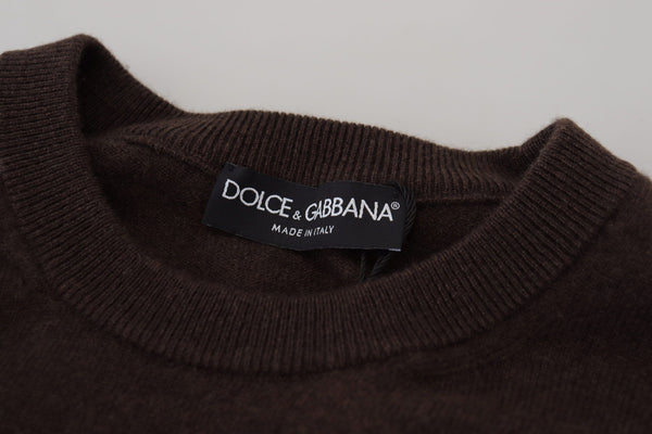 Dolce &amp; Gabbana Ruskea Cashmere Crew Neck -neulepusero