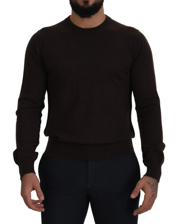 Dolce &amp; Gabbana Ruskea Cashmere Crew Neck -neulepusero