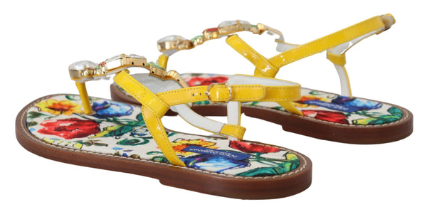 Dolce &amp; Gabbana Multicolor Majolica Crystal sandaalit Flip Flop -kengät