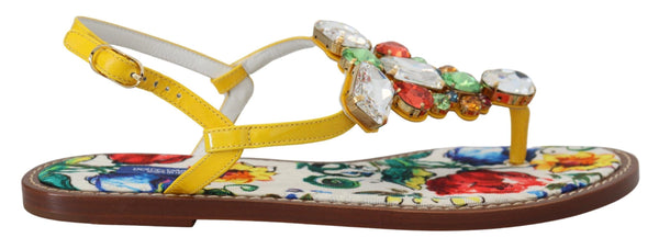 Dolce &amp; Gabbana Multicolor Majolica Crystal sandaalit Flip Flop -kengät