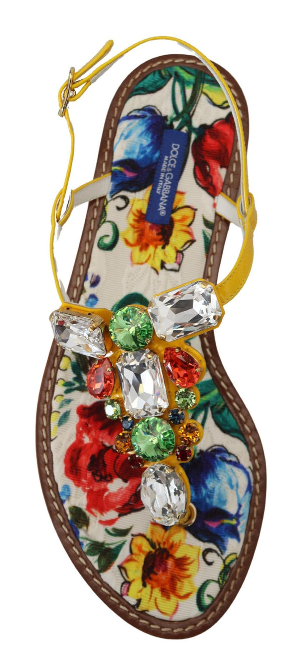 Dolce &amp; Gabbana Multicolor Majolica Crystal sandaalit Flip Flop -kengät