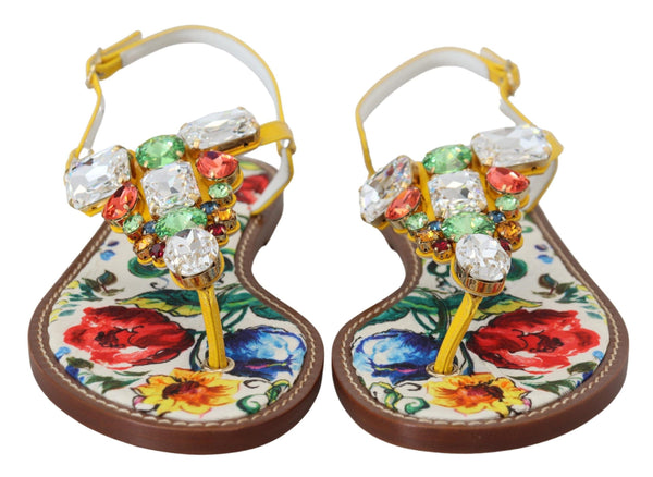 Dolce &amp; Gabbana Multicolor Majolica Crystal sandaalit Flip Flop -kengät