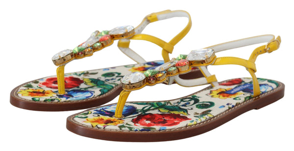 Dolce &amp; Gabbana Multicolor Majolica Crystal sandaalit Flip Flop -kengät