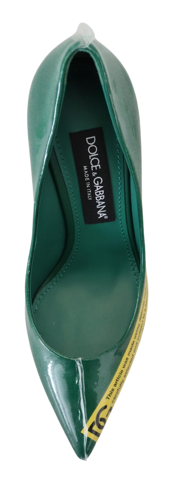 Dolce &amp; Gabbana Green Leather Heels Pumps Muovikengät