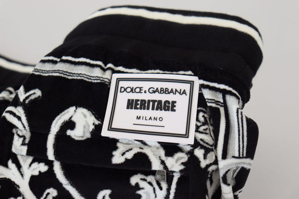 Dolce &amp; Gabbana Black Cotton Heritage lenkkihousut