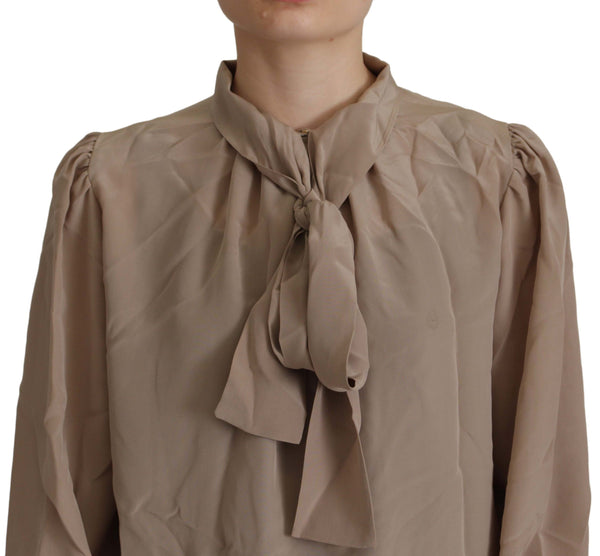 Dolce & Gabbana Elegant Silk Ascot Collar Blouse