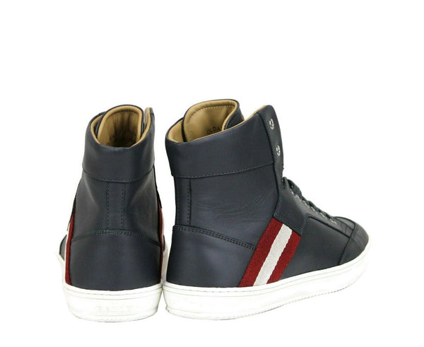 Bally Tummanharmaa Calf Leather Hi Top Sneaker punaisella beigellä