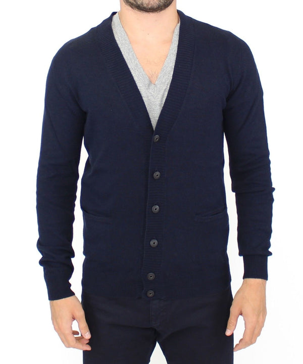 Ermanno Scervino Blue Wool Cashmere Neuletakki