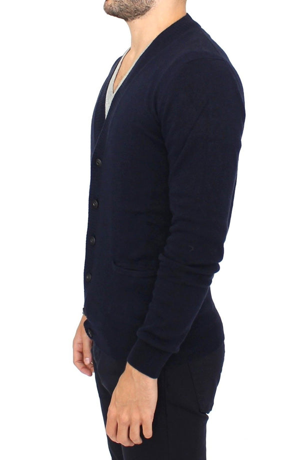 Ermanno Scervino Blue Wool Cashmere Neuletakki