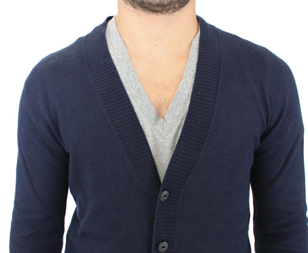 Ermanno Scervino Blue Wool Cashmere Neuletakki