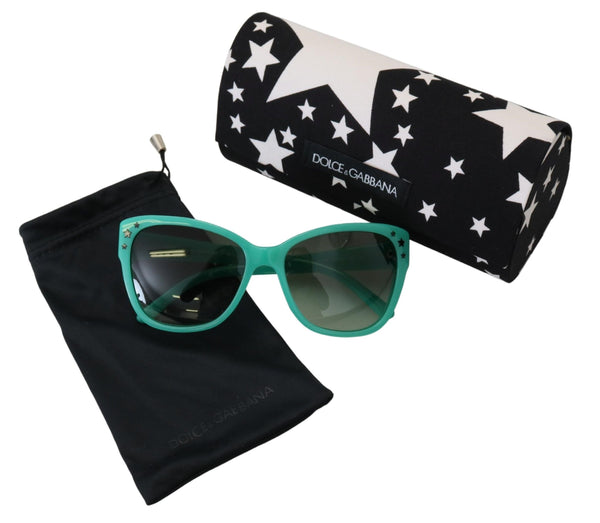 Dolce &amp; Gabbana Green Stars Acetate Square Shades DG4124 aurinkolasit