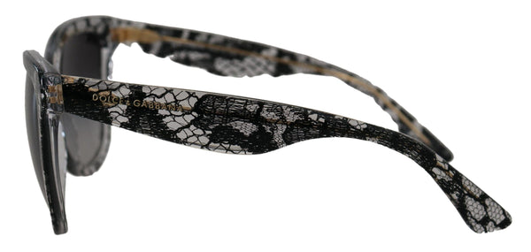 Dolce &amp; Gabbana Black Lace White Acetate Runkosävyt DG4190 Aurinkolasit