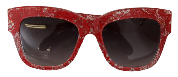 Dolce &amp; Gabbana Red Lace Acetate -suorakulmiovarjostimet DG4231Aurinkolasit