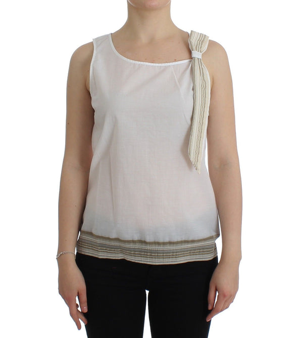 Ermanno Scervino White Top Pusero Tank Shirt Hihaton