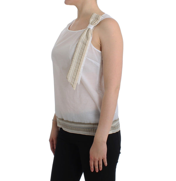 Ermanno Scervino White Top Pusero Tank Shirt Hihaton