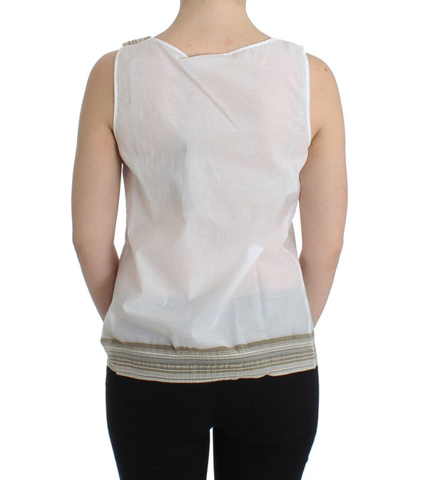 Ermanno Scervino White Top Pusero Tank Shirt Hihaton