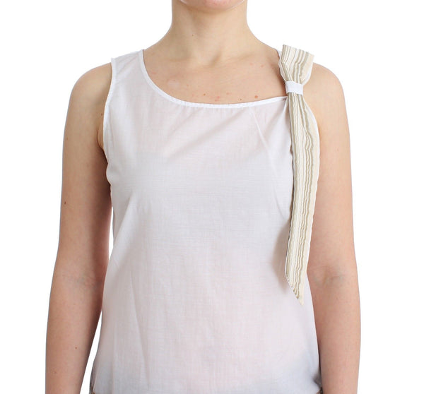 Ermanno Scervino White Top Pusero Tank Shirt Hihaton