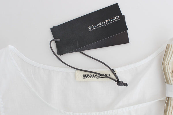 Ermanno Scervino White Top Pusero Tank Shirt Hihaton