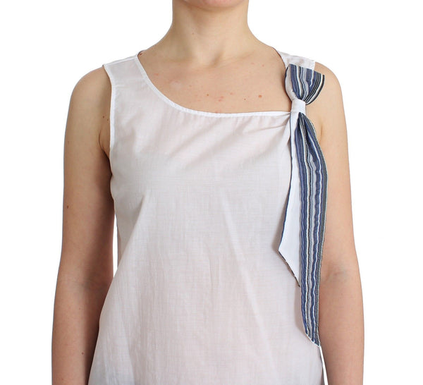 Ermanno Scervino White Blue Top Pusero Tank Shirt Hihaton