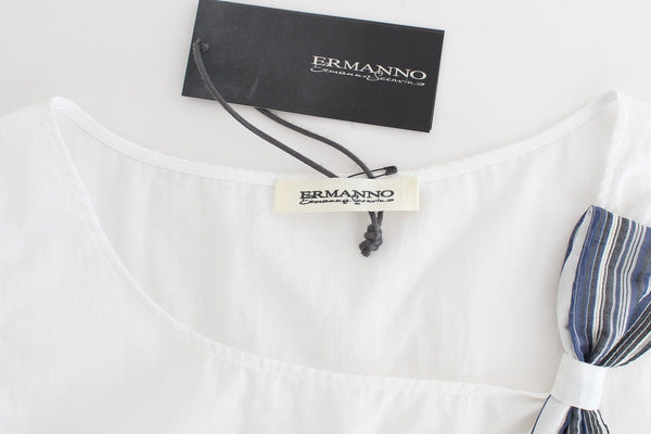 Ermanno Scervino White Blue Top Pusero Tank Shirt Hihaton