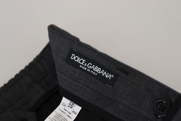 Dolce &amp; Gabbana Grey Checked Cargo Housut Stretch Pants