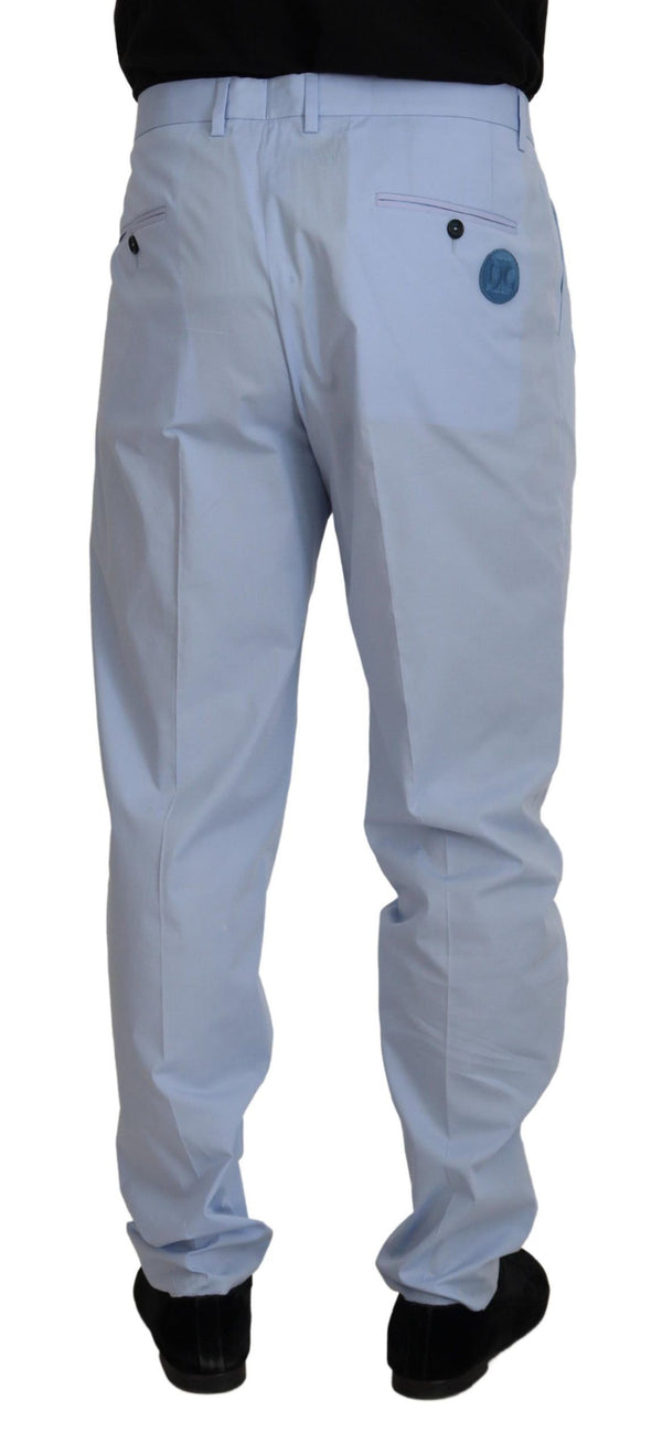 Dolce &amp; Gabbana Blue Cotton Stretch Housut Chinos Pants