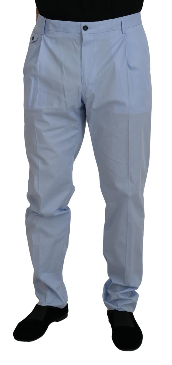 Dolce &amp; Gabbana Blue Cotton Stretch Housut Chinos Pants