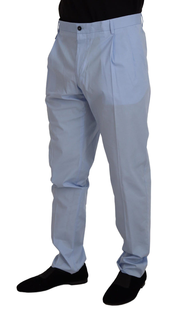 Dolce &amp; Gabbana Blue Cotton Stretch Housut Chinos Pants