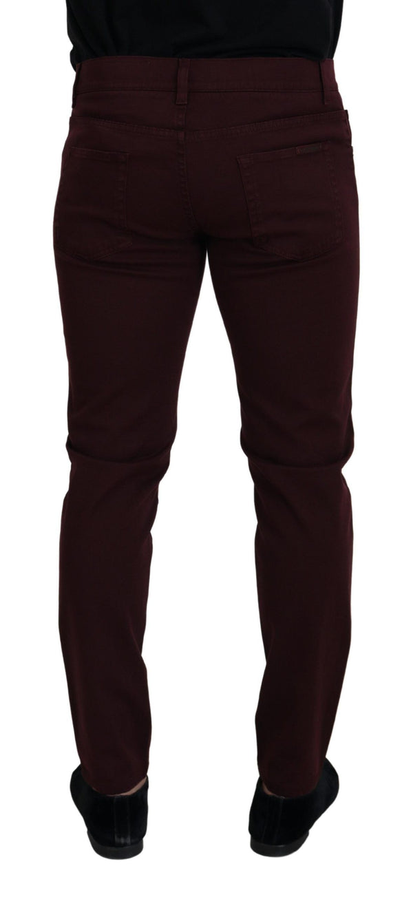 Dolce &amp; Gabbana Bordeaux Cotton Stretch GOLD Denim Farkut