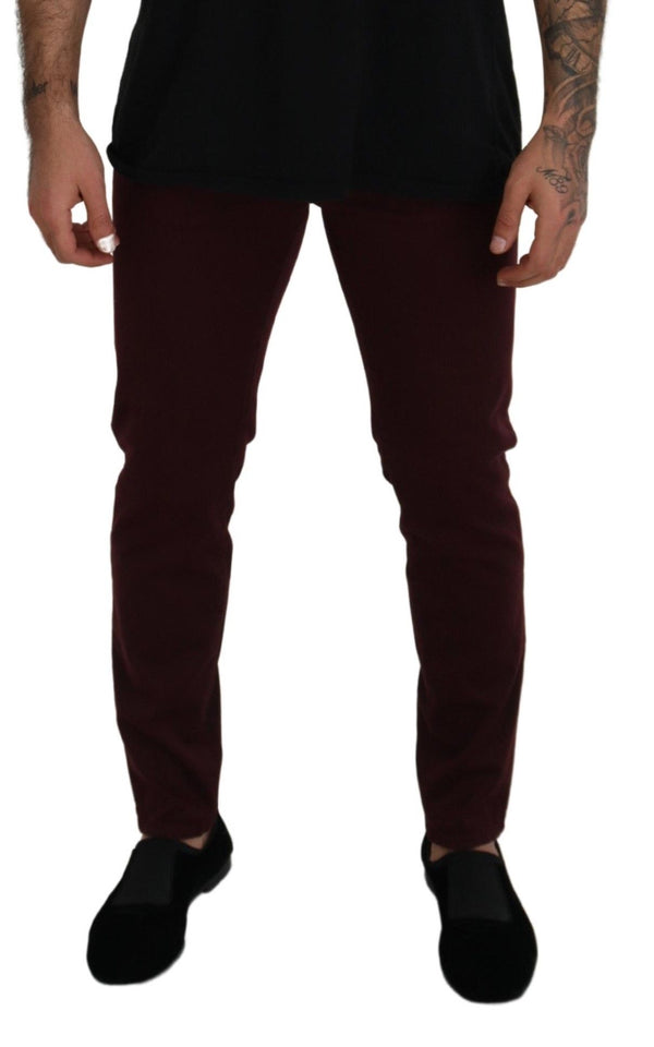 Dolce &amp; Gabbana Bordeaux Cotton Stretch GOLD Denim Farkut