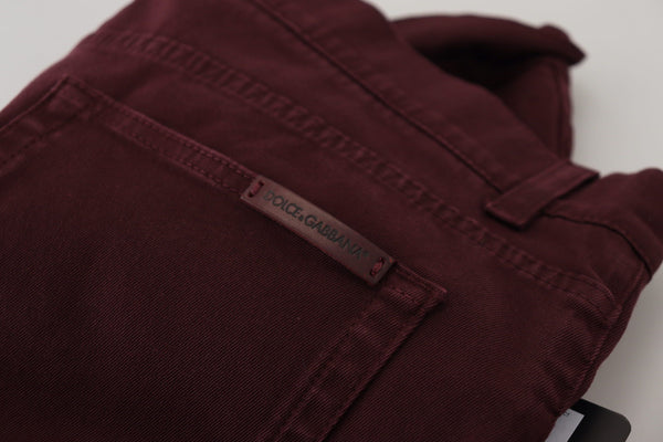 Dolce &amp; Gabbana Bordeaux Cotton Stretch GOLD Denim Farkut